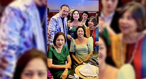 (STANDING) Jorge Hizon, Baby Ortiz and Frieda Hizon. (Seated) First Lady Liza Araneta-Marcos and Senator Cynthia Villar.