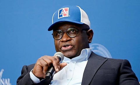 SIERRA Leone President Julius Maada Bio delivers a keynote speech at the American University School of International Service in Washington, DC. | OLIVIER DOULIERY/AGENCE FRANCE-PRESSE