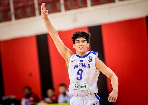 PHOTOGRAPH COURTESY OF FIBA
Kieffer Alas posts another double-double as Gilas Youth sank Malaysia, 75-52, in the FIBA U16 Asian Championships Wednesday in Doha, Qatar.
