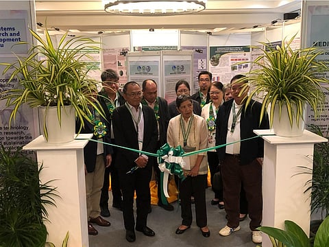 Officials of Department of Environment and Natural Resources - Ecosystems Research and Development Bureau lead the opening of the exhibit featuring medicinal forest trees in the Philippines during the ASEAN Conference on Medicinal Forest Trees in Clark Freeport Zone, Pampanga. (Paul John Lopez/PIA 3)