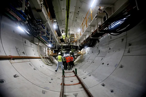 Railway officials inspect the progress made in the civil works at the Metro Manila Subway Depot in Valenzuela City on Wednesday. The Department of Transportation scrapped the 2027 partial opening of the ₱488-billion Metro Manila Subway and expects full operation in 2029, which will serve an average of 519,000 commuters daily and shorten the usual travel time between Valenzuela City to the Ninoy Aquino International Airport Terminal 3 from 1 hour and 30 minutes to about 45 minutes.
PHOTOGRAPH BY ANALY LABOR FOR THE DAILY TRIBUNE @tribunephl_ana