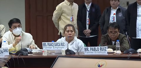 Screengrab of France Garcia Ruiz and Pablo Ruiz courtesy of SenatePH/YouTube.
