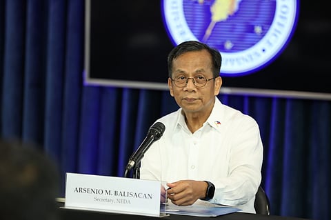 NEDA Secretary Arsenio Balisacan holds a press briefing in Malacañang on Thursday, 21 September. (Photo courtesy: Presidential Communications Office)