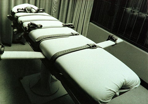 This gurney, also called death chamber, is used to execute prisoners by lethal injection. (AFP File Photo)