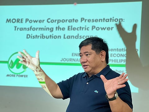 Photograph by Maria Romero for the Daily Tribune
MORE Electric and Power Corp. president and CEO Roel Castro speaks to members of the press to discuss the company’s expansion plans.
