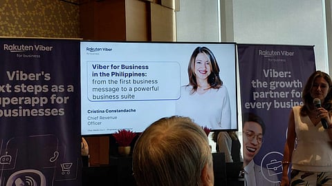 Photograph by RAY ALFRED REMIGIO for the daily tribune
CRISTINA Constandache tells Filipino journalists the many features Viber has been rolling out.