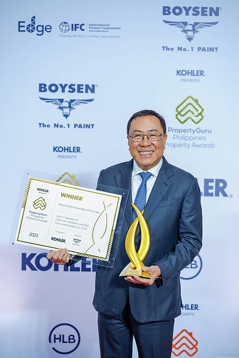 Cebu Landmasters chairman and CEO Jose Soberano is Philippines Real Estate Personality of the Year at the 11th Annual PropertyGuru Philippines Property Awards, owing to his outstanding achievements and being a leader deeply committed to the betterment of society.
| Photograph courtesy of Cebu Landmasters Inc.