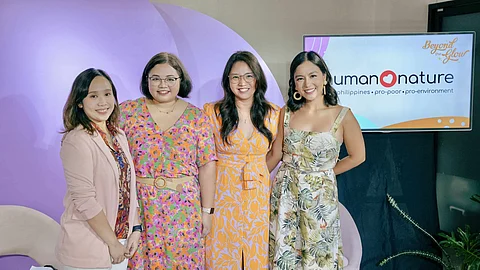(From left) Human Nature Manager Kirsty Lenon, Founders Camille Meloto-Rodriguez and Anna Meloto-Wilkand Host Mica Pineda.