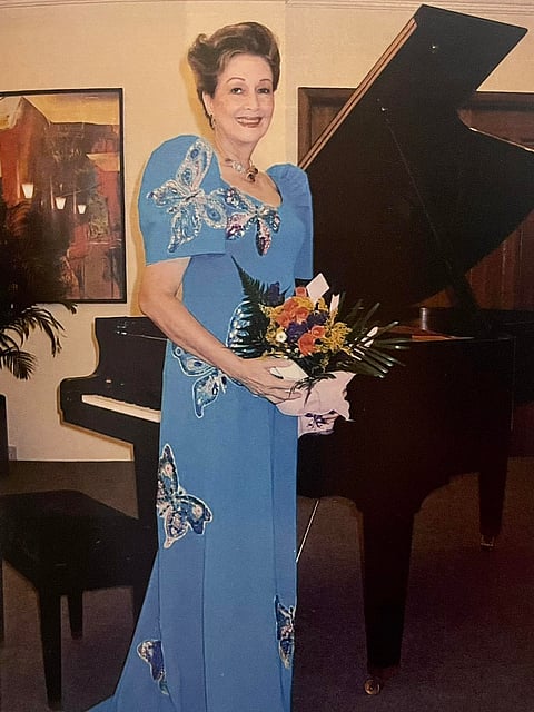 Ingrid Sala Santamaria in a blue terno.