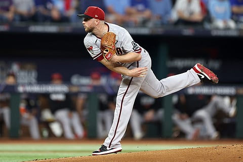 MERRILL Kelly leads the Arizona Diamondbacks to a 9-1 win over the Texas Rangers in Game 2 of the Major League Baseball World Series. | JAMIE SQUIRE/AGENCE FRANCE-PRESSE