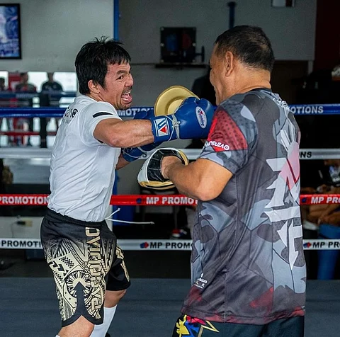 Retired legend Manny Pacquiao shows up for training in General Santos City.(PHOTOGRAPH COURTESY OF Manny Pacquiao)