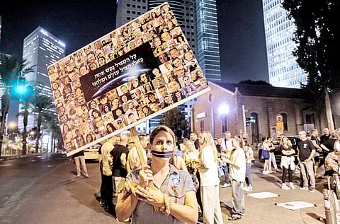 Faces on a board A demonstration calling for the release of Israeli hostages held by Palestinian militants, near Azrieli Mall in Tel Aviv on 24 October, once again reminds us to keep a hold on our humanity. Fighting has entered its 18th day in the Gaza Strip after Hamas gunmen stormed into Israel on 7 October, killing at least 1,400 people and taking over 200 hostages, according to Israeli officials.