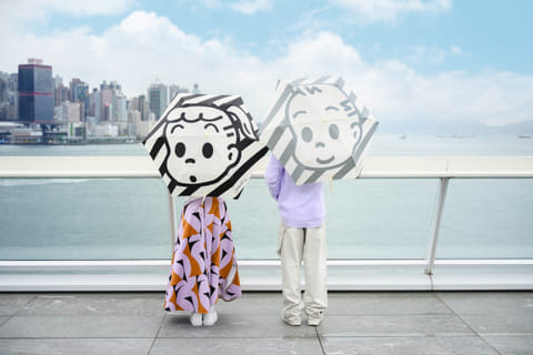 Ultra-light folding umbrellas, featuring characters Jack and Jill, perfect for couples. | PHOTOGRAPH COURTESY OF Harbour City