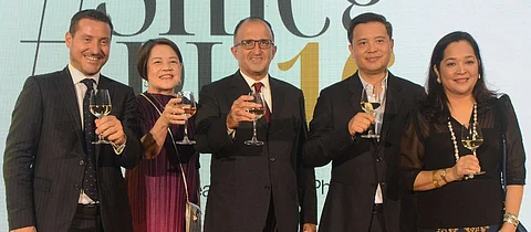 A TOAST TO SMEG Philippines. (From left) SMEG Italy Export director for Asia Matteo Lupi, Ayala Museum senior director Mariles Gustilo, Italian Ambassador to the Philippines Marco Clemente, Mondo Cucina Inc. president Ton Concepcion and Mondo Cucina creative director Karen Concepcion.