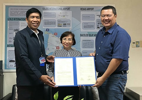 In the photo are Civil Aviation Area Center 6 manager Engr. Eusebio Monserate, Iloilo International Airport Manager Manuela Luisa F. Palma, and Iloilo 4th District Board Member Rolando Distura (Photo from CAAP)
