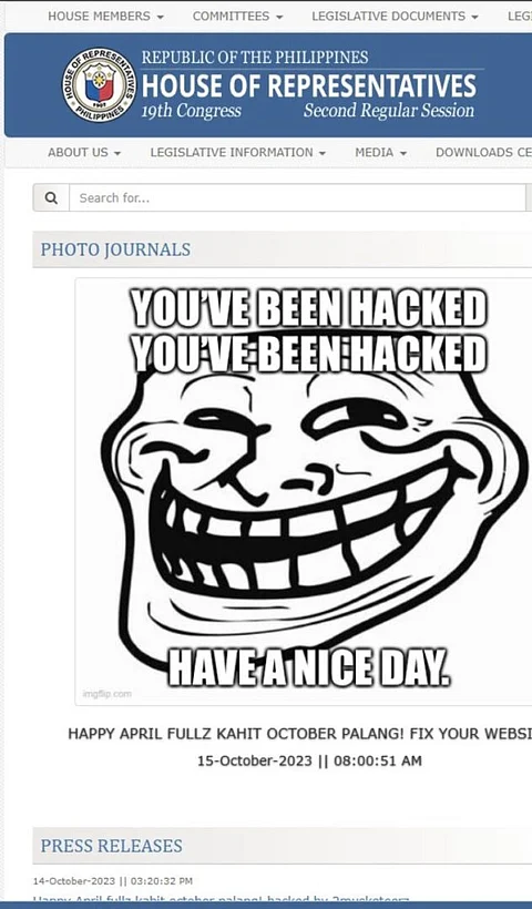 House website hacked