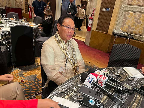 PNR General Manager Jeremy S. Regino speaks to reporters at the sidelines of the 43rd annual ASEAN Railway CEO’s Conference at Makati Shangri-La on Tuesday. Photo by Maria Romero for the Daily Tribune.