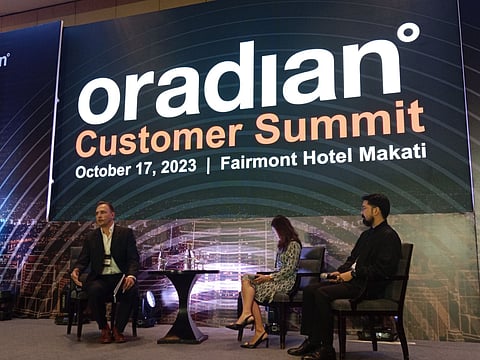 (From left to right) Oradian CEO Antonio Separovic asks Ana Alingog-Lazzari, president and CEO of Country Funders Finance Corporation, and Ron Recto of the Rural Bank of San Antonio on how the technology-enabler Oradian had helped their businesses grow exponentially in the past years. (Photograph courtesy of Raffy Ayeng)
