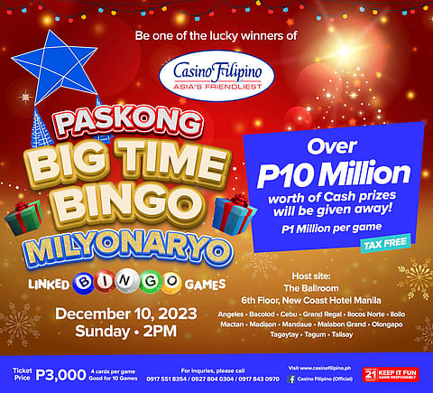 PAGCOR slates P10-M linked bingo games on December 10