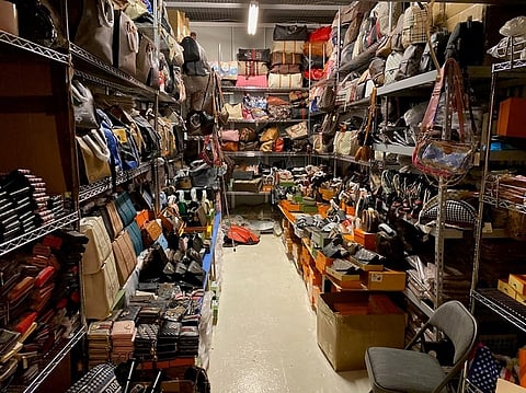 This undated image released by the US Attorney's Office Southern District of New York on 15 November 2023, shows one of the storage units seized by authorities. (Photo by Handout / US Attorney's Office Southern District of New York / AFP)