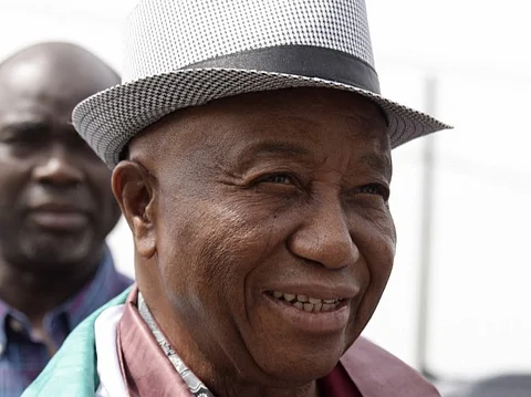 FILE PHOTO: Liberia's vice president and candidate in the upcoming presidential election, Joseph Nyumah Boakai arrives to a meeting with members of the Peulhe community on 24 December 2017 in Monrovia. (Photo by SEYLLOU / AFP)