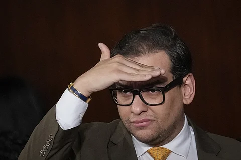 FILE PHOTO: US Rep. George Santos at the Capitol on 22 June 2023 in Washington, DC. (Photo by Drew Angerer / GETTY IMAGES NORTH AMERICA / Getty Images via AFP)