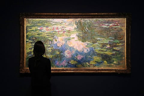 NEW YORK, NEW YORK - MAY 03: 'Le Bassin aux nymphéas' by Claude Monet is on display during Sotheby's NY press preview of the upcoming Impressionist and Modern Art Evening Sale at Sotheby's on 03 May 2021 in New York City. (Photo by Cindy Ord / GETTY IMAGES NORTH AMERICA / Getty Images via AFP)