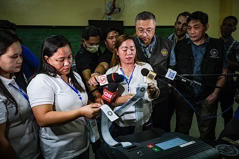 FILE: The board of elections inspectors starts to print the automated election returns (ER) from the vote counting machine (VCM) in one polling precincts in Pasong Tamo Elementary School witnessed by COMELEC Commisioner Marlon Sabucido Casquejo, Kuchkarov Baknrom Tulkinoich, Central Election Commission of the Republic of Uzbekistan and other international observers from South Korea, Maldives, Uzbekistan and Georgia. Pasong Tamo Elementary School during the BSKE 2023 on Monday, 30 October 2023. Photo by Yummie Dingding