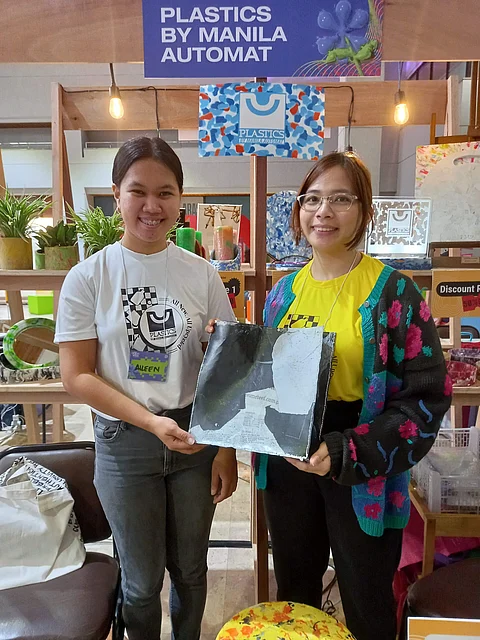Aileen Angeles (left) and Mica Agregado own and run the social enterprise Plastics by Manila Automat.