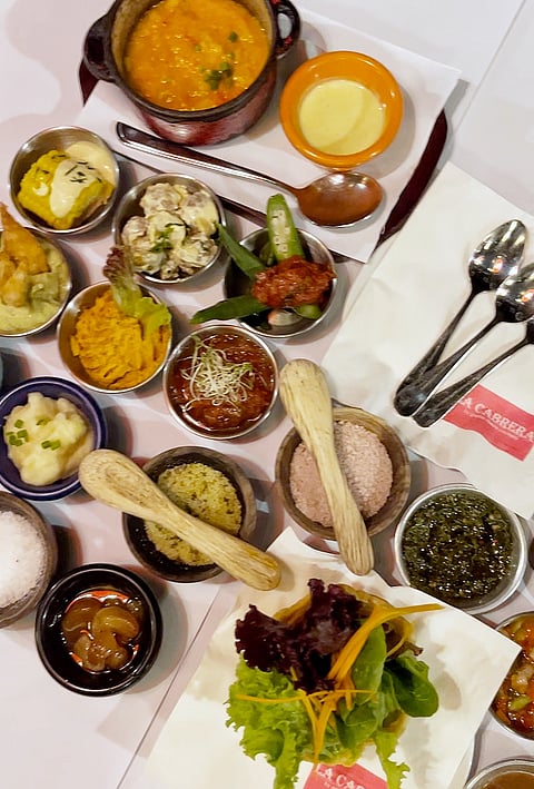 Hot and cold sides served with all steaks at La Cabrera.