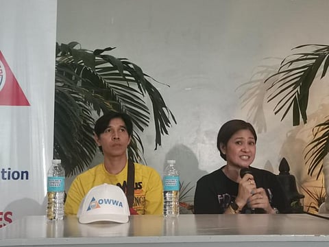 OFWs from Israel Jason Teves and Elvira Issing (Photo by Gilmore Leano)