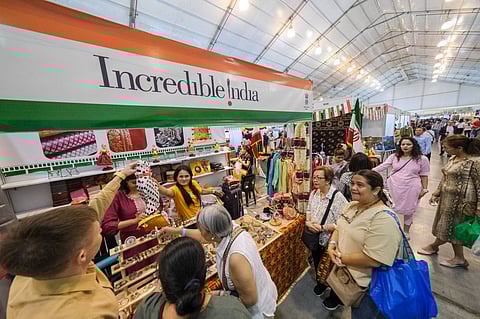 Photograph by King Rodriguez for the Daily Tribune
A merchandise booth unveils the unique facet of India’s diverse culture and exquisite craftsmanship.