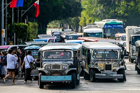(FILES) Jeepneys on Padre Burgos Boulevard in Manila on the third day of the Piston-led Transport strike. 22 November 2023. |📷 KING RODRIGUEZ.