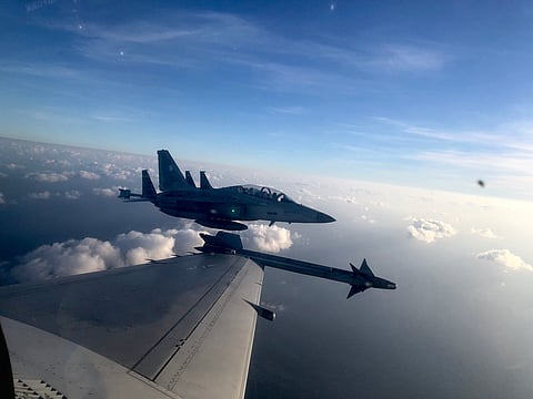 One of the PAF FA-50PH aircraft takes part in the joint Phl-US Maritime Cooperative Activity in the vicinity of Batanes and areas in the West Philippine Sea. (Photos by PAF)