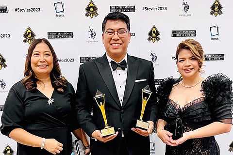 Golds for Pag-IBIG at the Stevie Awards. Pag-IBIG Fund Home Lending Operations Deputy Chief Executive Officer Benjamin R. Felix Jr. (center) shows the Gold Stevie Awards won by Pag-IBIG Fund at the International Business (Stevie) Awards held in Rome, Italy. Joining him are Pag-IBIG Fund IT Infrastructure Department Manager III Arlene M. Chu (left) and Computer Operations and Support Group Vice President Teresa M. Manabat (right). Awards held in Rome, Italy. Joining him are Pag-IBIG Fund IT Infrastructure Department Manager III Arlene M. Chu (left) and Computer Operations and Support Group Vice President Teresa M. Manabat (right).