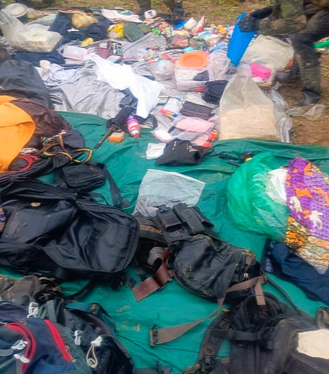 The personal effects of the killed rebels. Photo courtesy of the AFP.