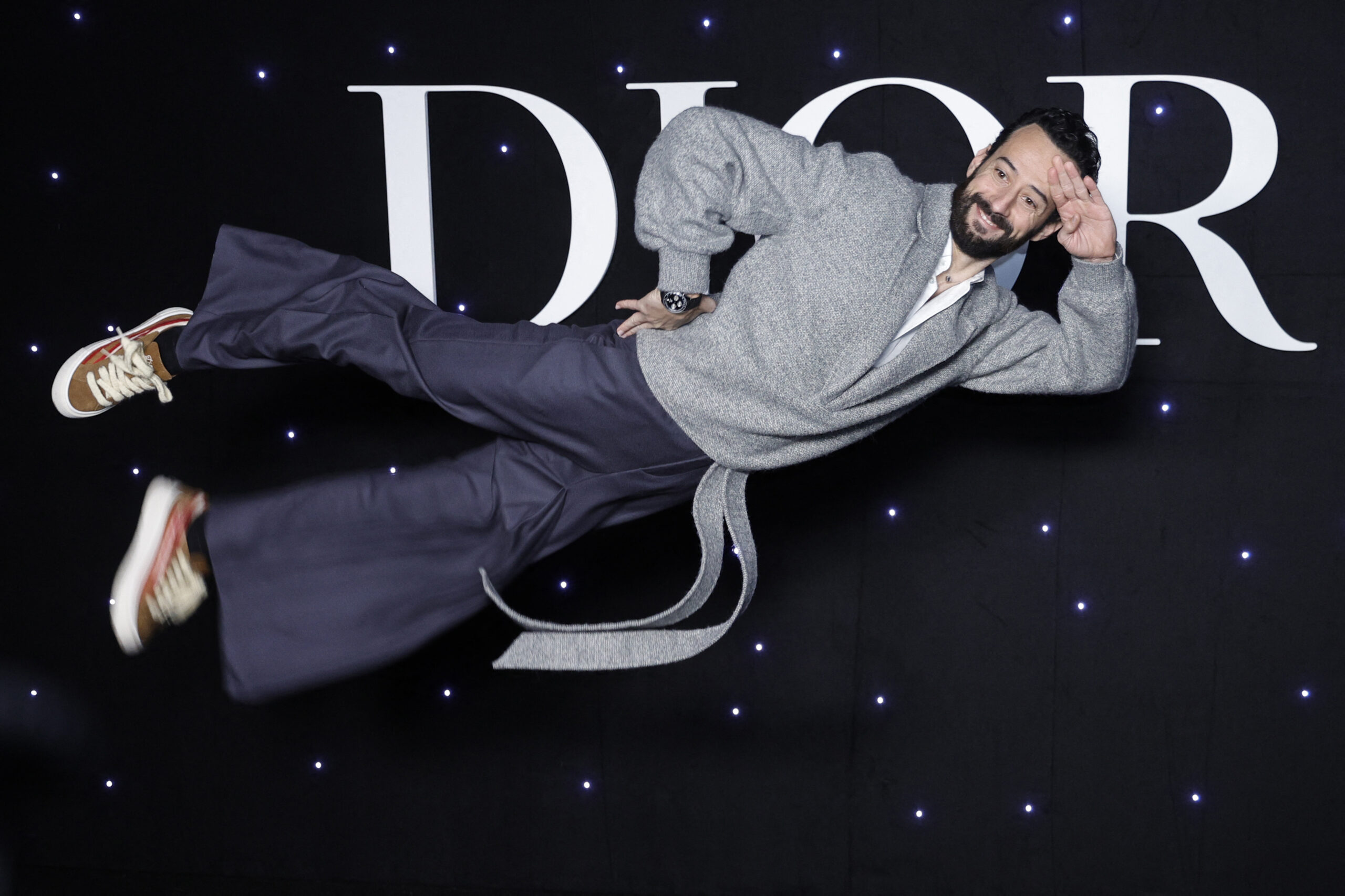 French dancer Mathieu Forget attends the Dior Homme Menswear Ready-to-wear Fall-Winter 2024/2025 collection as part of the Paris Fashion Week, in Paris on 19 January 2024. (Photo by Geoffroy VAN DER HASSELT / AFP)