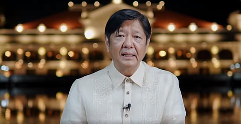 Framegrab from PBBM's New Year message courtesy of the Presidential Communications Office.