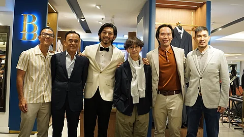 (FROM left) Donnie Tantoco; Rico Tantoco of Rustans; Nelson Yap, chief executive officer and founder of Benjamin Barker; Veron Chow, chief designer of Benjamin Barker; Joel Tan, business development manager of Benjamin Barker; and Anton Huang.