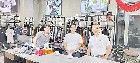 THE Dri+ concept store is hatched by (from right) Burlington Industries general manager Ruddy Tan, Dri+ brand manager Noel Chua and production manager Dexter Tan.