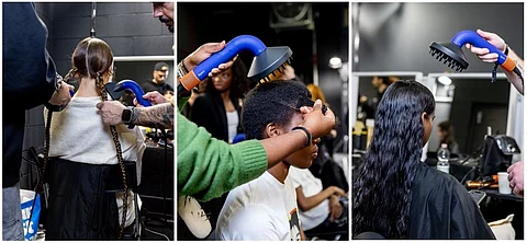 Milan Fashion Week - Etro
Lead Hairstylist: Pierpaolo Lai, Dyson Ambassador for Italy
Inspiration: “For Etro we created a wet look aesthetic inspired by the sea. Skin and hair are swept by a sea breeze and splashes of saltwater.”
(Photo credit: Dyson)