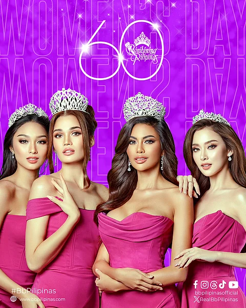 Photograph courtesy of Binibining Pilipinas
(FROM left) Binibining Pilipinas queens Reign Parani, Anna Valencia, Angelica Lopez and Katrina Johnson.