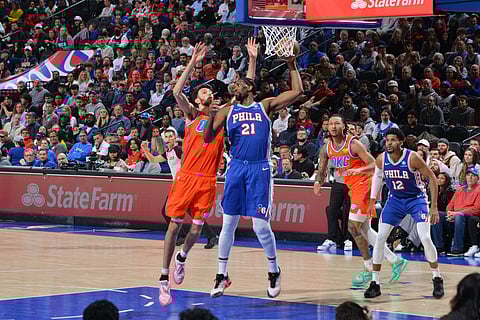 JOEL Embiid returns from a two-month absence to fire 24 points, seven assists and six rebounds in Philadelphia 76ers’ 109-105 win over the Oklahoma City Thunder. | JESSE D. GARRABRANT/AGENCE FRANCE-PRESSE
