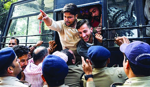 Ankita murder: UKD, Congress protest outside governor house