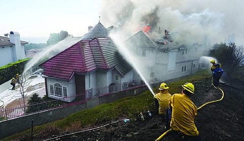 Several South California homes ablaze in wildfire
