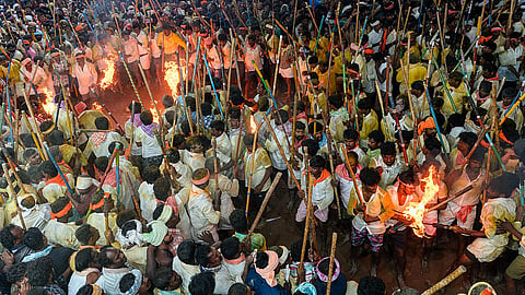 Devaragattu Banni Utsav, the ancient stick-fight festival held at Devaragattu, Holagonda Mandal, Kurnool district.