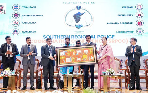 Telangana Chief Minister A. Revanth Reddy attends Southern Region Police Coordination Committee conference in Hyderabad.