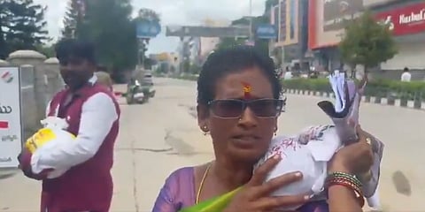 Police stopped her and asked about the bags.
