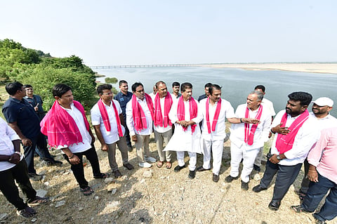 BRS MLAs and leaders visited the Kannepalli Pump House and criticised the government for allegedly failing to utilise Godavari water for Hyderabad's drinking water needs.