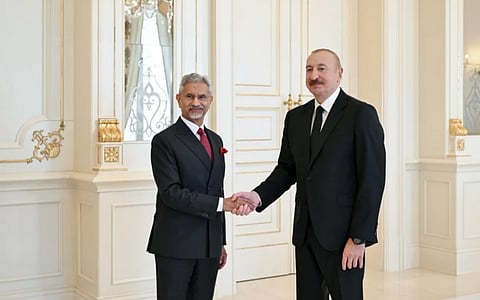 External Affairs Minister S Jaishankar meets Azerbaijan President Ilham Aliyev in Baku.